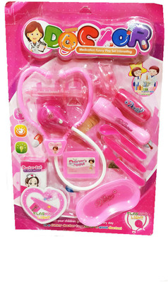 

TALKING GANESHA 10 Pieces Doctor Medical Set Pretend Play Toys For Kids With Flashing Lights - PINK