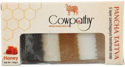 

Cowpathy Panchgavya 5 Distinct Layer Honey Flavour Soap. Pack of 3. Hand Made Bath Soap.(450 g, Pack of 3)