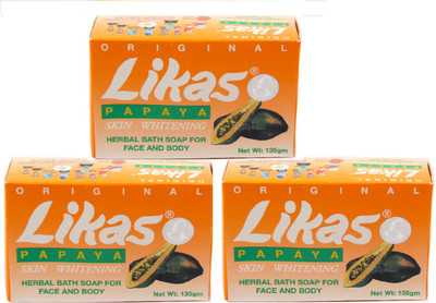 

Likas Skin Whitening Lightening Herbal Soap for Body or Face Cleanser Pack of 3(135 g, Pack of 3)