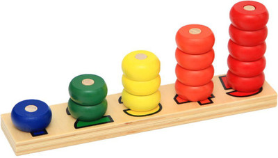 Simple Days Wooden Counting Board Abacus Stacking Rings Toy(Multicolor)