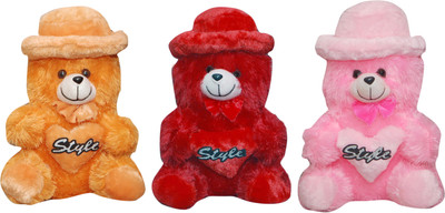 

Best In Nest TeddyBearTriplet - 34 cm(Pink, Red, Brown), Brown;pink;red