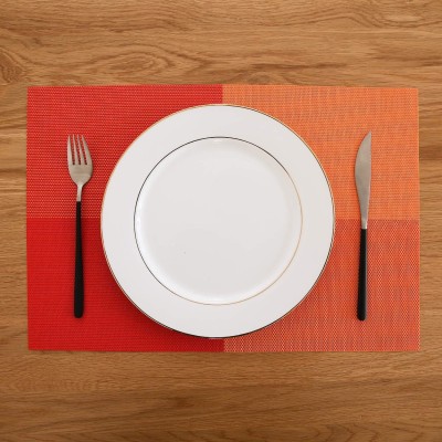 Skylofts Rectangular Pack of 4 Table Placemat(Red, PVC (Polyvinyl Chloride))