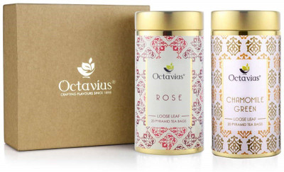 

Octavius Gourmet Tea Collection, Blossom Bundles Range Chamomile, Rose Tea(40 g, Box)