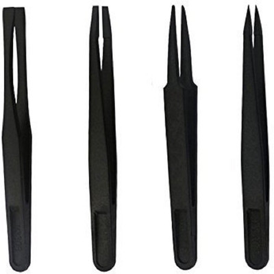 

Buyyart New 4 x Antistatic Antimagnetic Watch Jewelry Plastic Tweezers Made of plastic material in black