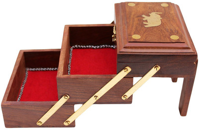 

rjd_traders ROYAL JWELLERY BOX OF WOOD WITH SLIDING FEATURE TO STORE JWELLERY OR ANYTHING PRECIOUS, ITS A MULTIPURPOSE BOX Vanity Box(Brown)
