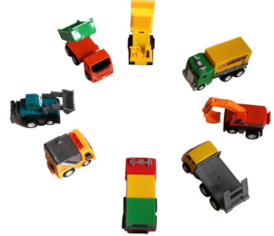 

Krivan Set of 8 Truck series & Mini Engineering Vehicle Construction Pull Back Truck Toys for Kids (Multicolor)(Multicolor)