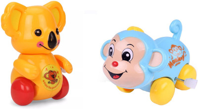 

Emob Pack of 2 Cute Mini Monkey and Kolas Shape Wind Up Toy for Toddlers(Multicolor)