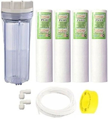 

KRPLUS Transparent Housing Bowl Set + 4 Spun Filter + 2 Meter Pipe + Tefflon Tape Suitable For All Types Of RO Water Purifier Solid Filter Cartridge(5, Pack of 8)