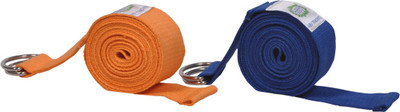

ABV ABVYOORBLU Cotton Yoga Strap(Multicolor), Orange and blue