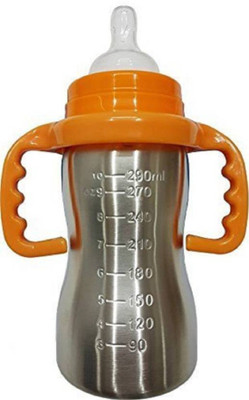 

Croox Thermal Insulation Stainless Steel Baby Feeding Bottle - 290ml (Color May Vary) - 290 ml(Silver)