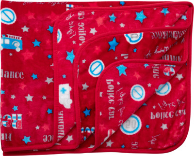 LuvLap Printed Crib AC Blanket(Polyester, Red)