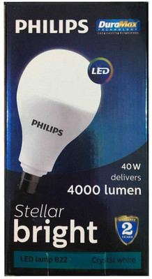 PHILIPS 40 W Basic Round B22 LED Bulb(White, Pack of 6)
