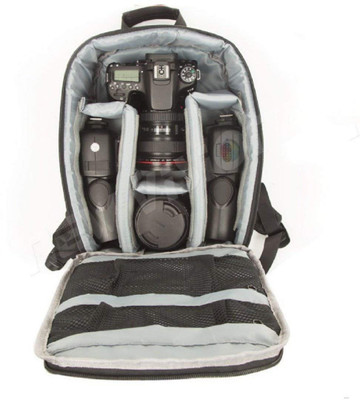 

House of Quirk Camera Bag Camera Backpack Waterproof Fabric, Anyprize SLR Camera, Lens, Tripod and Camera Accessories with Rain Cover Protector Bag - Grey Camera Bag(Grey)
