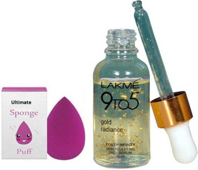 

Ultimate Sponge Puff , Lakme 9 to 5 Gold Raidence Face Serum(Set of 2)