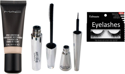 

Ultimate Eyelashes , Mac Brock Candy Eyeliner & Mascara With Pro Longwear Foundation(Set of 4)