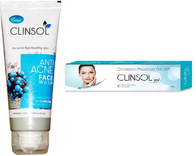 

leeford Clinsol Anti Acne Gel Combo (15 gx1) CLINSOL Face Wash70gx1pc(Set of 2)