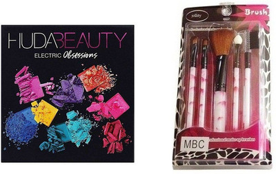 

jollity Make Up Brush Set of 4 And Huda Beauty ELECTRIC OBSESSION(Set of 2)