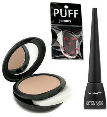 

jenney Sponge Puff,Combo Of Studio Fix Compact 15gm,Liquid Eyeliner Black(Set of 3)