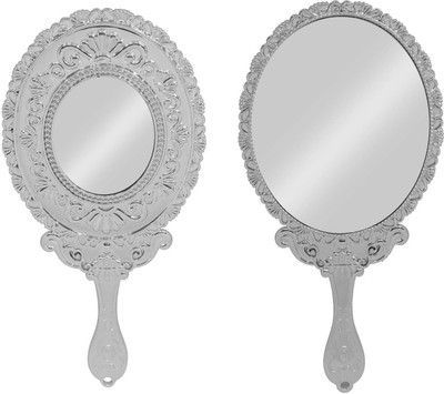 Fully New Design Double Sided Compact Mirror For Men And Women, Compact Mirror For Travel Use, Silver, Pack Of 1