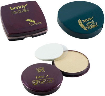 

BENNY Compact Radiant Beauty, White Perfect and Silk Compact Powder Combo Compact(Beige)