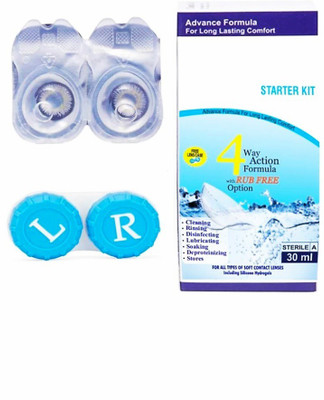 

drr teleservices Eye contact lense zero and Monthly Contact Lens(0, Grey, Pack of 2)
