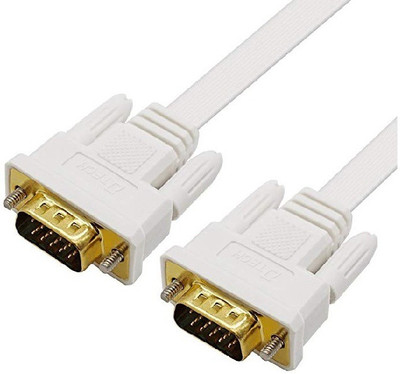 

SECURITY STORE VGA CABLE MALE TO MALE 5m Cable for Desktop/Laptop (White) VGA Cable(Compatible with LAPTOP,COMPUTER,PC, White)