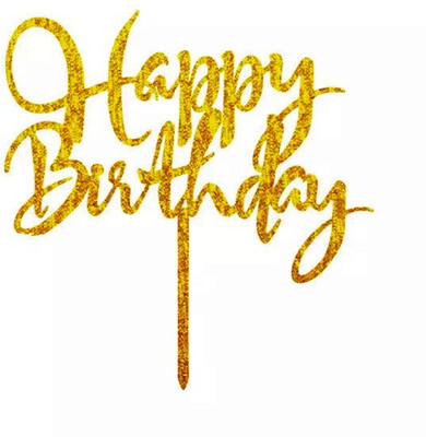 

Funcart Gold Golden Acrylic cake topper HAPPY BIRTHDAY for cake décor - 10 g