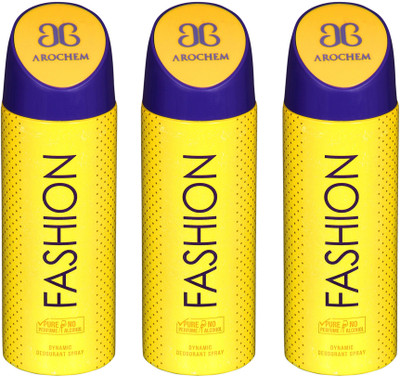 

AROCHEM fashion combo Deodorant Spray - For Men & Women(300 ml, Pack of 3)