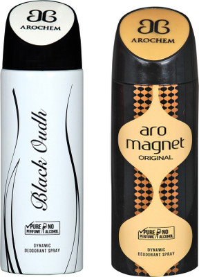 

AROCHEM black oudh and aro magnet combo Deodorant Spray - For Men & Women(200 ml, Pack of 2)