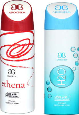 

AROCHEM ethena and h2o combo Deodorant Spray - For Men & Women(200 ml, Pack of 2)