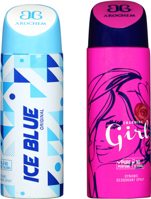 

AROCHEM ice blue and charming girl combo Deodorant Spray - For Men & Women(200 ml, Pack of 2)