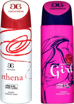 

AROCHEM ethena and charming girl combo Deodorant Spray - For Men & Women(200 ml, Pack of 2)