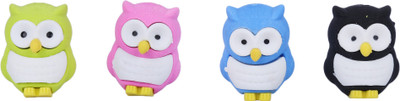

AutoVHPR Set of 4 Small Owl Shaped Different Colour Pencil Erasers for School Children Non-Toxic Eraser(Multicolor)