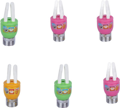 

AutoVHPR Set of 6 Mix Color Series 24 LED Bulb Shaped Eraser Cum Sharpener for School Children Non-Toxic Eraser(Multicolor)