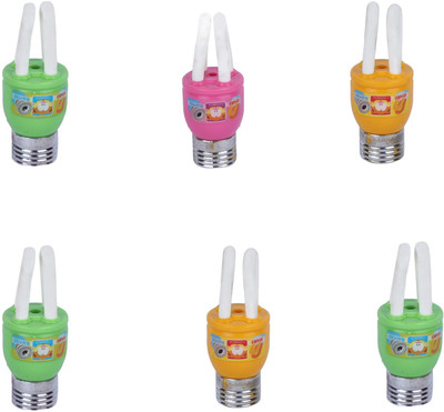 

AutoVHPR Set of 6 Mix Color Series 8 LED Bulb Shaped Eraser Cum Sharpener for School Children Non-Toxic Eraser(Multicolor)