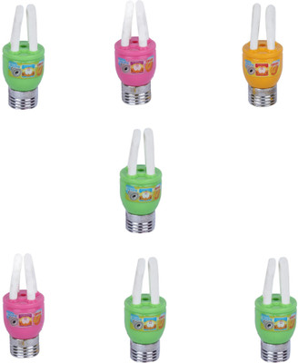 

AutoVHPR Set of 7 Mix Color Series 24 LED Bulb Shaped Eraser Cum Sharpener for School Children Non-Toxic Eraser(Multicolor)