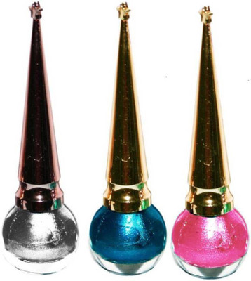 

RANDOMMAC Glitter Eyeliner Multicolor 3ml x 3 3 ml ( silver,sky blue ,pink) , 3 ml (multicolor) 3 ml(MULLTICOLOUR)