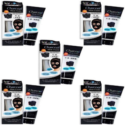 

wewholeseller Activated Charcoal Face Mask Cream for Skin Moisturization and Nourishment with Deep Cleansing Formula (Pack of 5) (650 g(130 g)