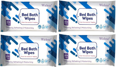 

Wiclenz Bed Bath Wipes - Pack of 10 Wipes - Pack of 4(Pack of 40)