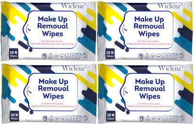

Wiclenz Make Up Removal Wipes - Pack of 10 Wipes - Pack of 4(Pack of 40)