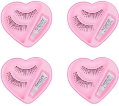 

RdukeX Soft Black Thick Long False Eyelashes Extension With Glue for Pretty Eye(pack of 4)(Pack of 4)