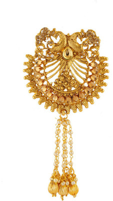 Anuradha Art Jewellery Hair Brooch Bun Clip(Gold)