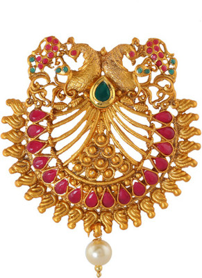 

Anuradha Art Jewellery Hair Brooch Bun Clip(Gold, Red)