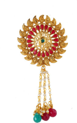 

Anuradha Art Jewellery Hair Brooch Bun Clip(Gold, Red)