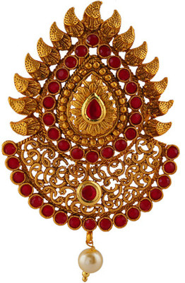 

Anuradha Art Jewellery Hair Brooch Bun Clip(Gold, Red)