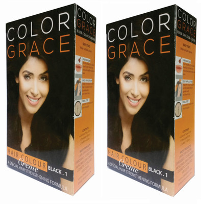

COLOR GRACE Hair Color Black For Women & Men (Pack Of 2) Hair Color(Black)