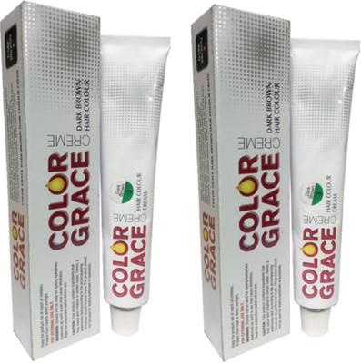 

COLOR GRACE DARK BROWN Hair Color Creme For Men & Women(Pack of 2) Hair Color(Dark Brown)