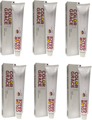 

COLOR GRACE BLACK Hair Color Creme For Men & Women(Pack of 6) Hair Color(Black)