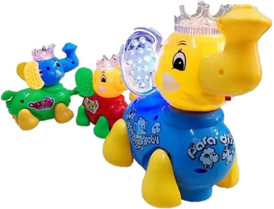 

Collectionmart Musical Elephant Family Toy For Kids(Multicolor)