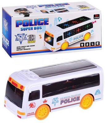 

DD RETAIL Police Bus Toy With 3D Lighting and Sound for kids(Multicolor)